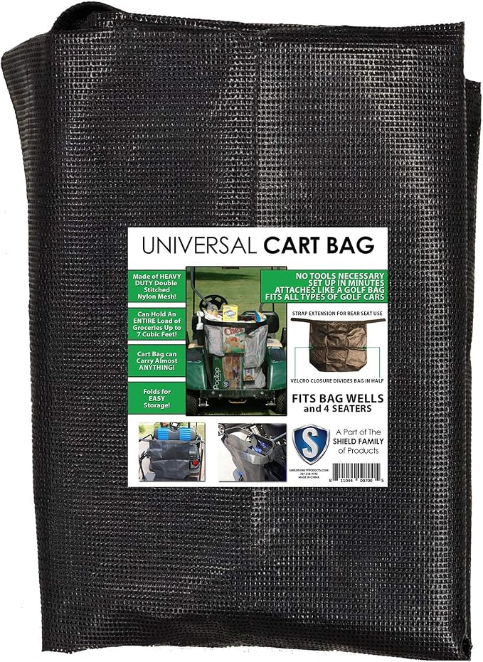 Club Clean Universal Cart Bag – Golf Cart Grocery Bag & Storage Carrier – Fits - Image 8