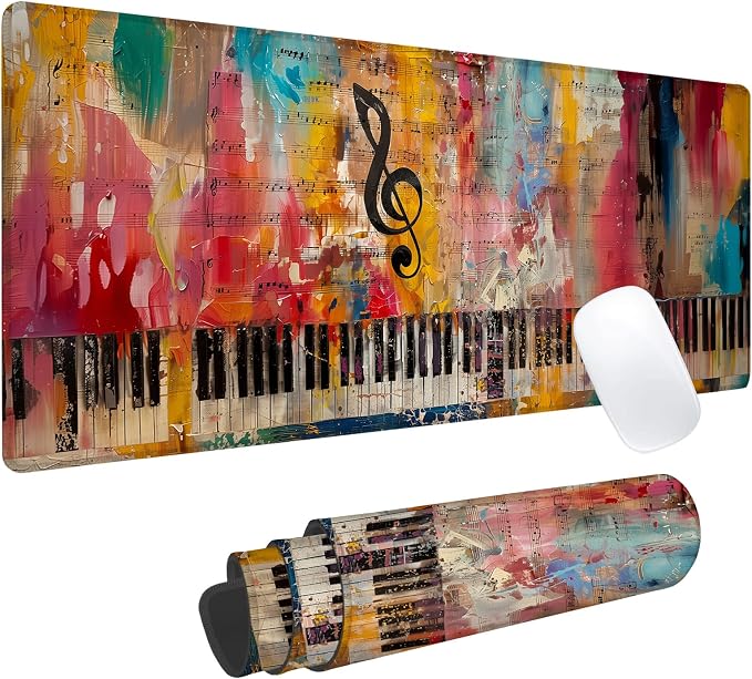 Colorful Music Gaming Mouse Pad, Office Desk Mat, Anti-Slip Rubber Base Cool by cromcu