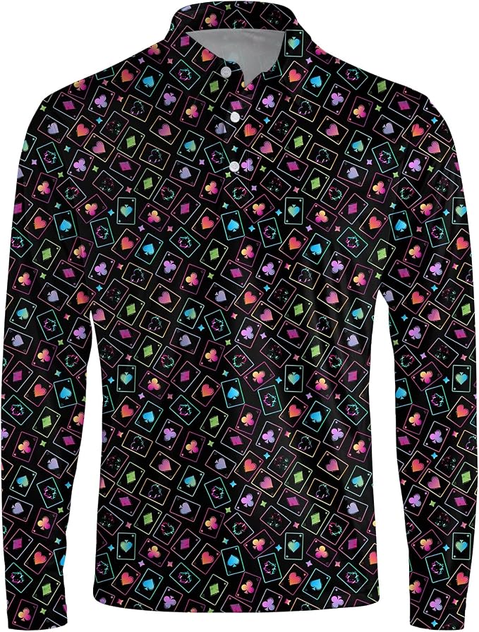 Men's Long Sleeve Golf Shirt Quick Dry 3 Button Work Fishing Outdoor Casual - Image 3