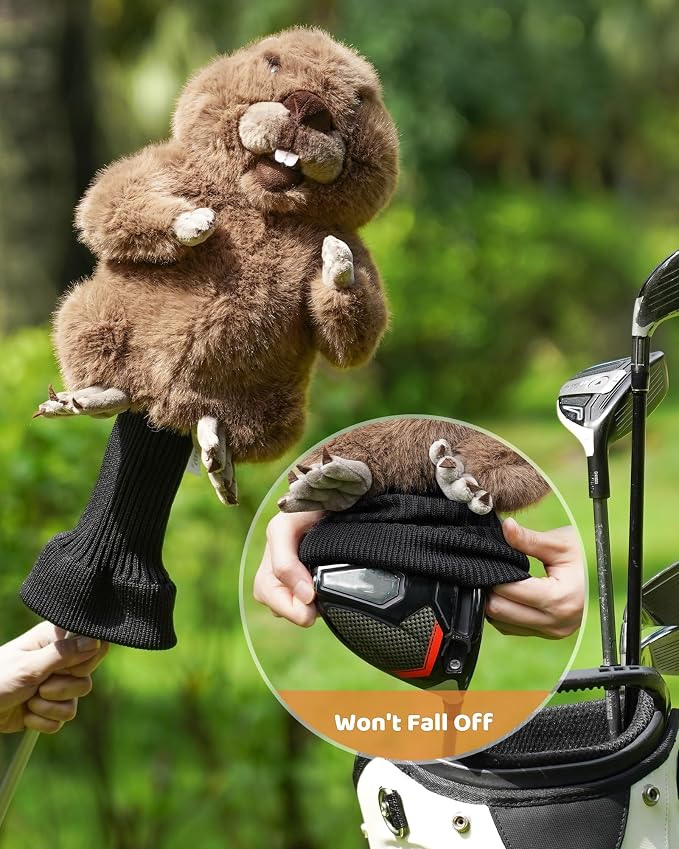 Big Teeth Funny Plush Driver Headcover Animal, Groundhog Gopher Penguin Driver - Image 5