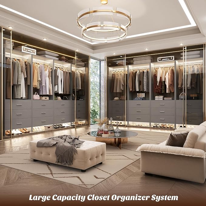 Aheaplus Closet System Closet Organizer, Wood Closet Organizer System, Walk-in - Image 3