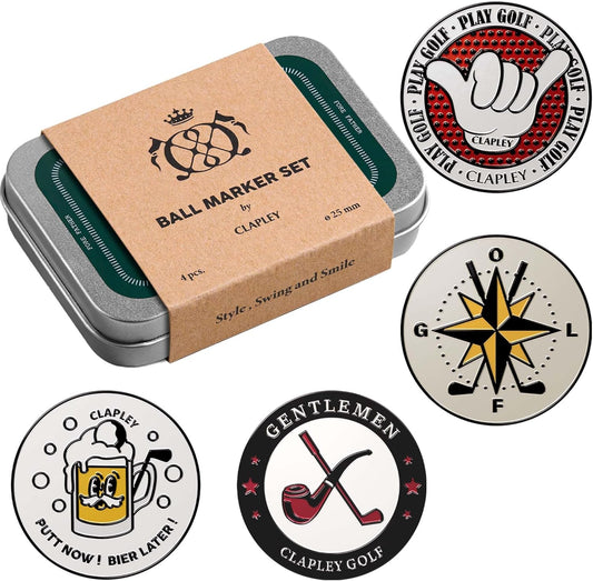 Ball Markers, 0.9 Inch, Made from Stainless Steel and Oven-Cured Enamel; an Essential Accessory for Golfers, Eye-catching and Easy to Spot On The Green, Pack of 4