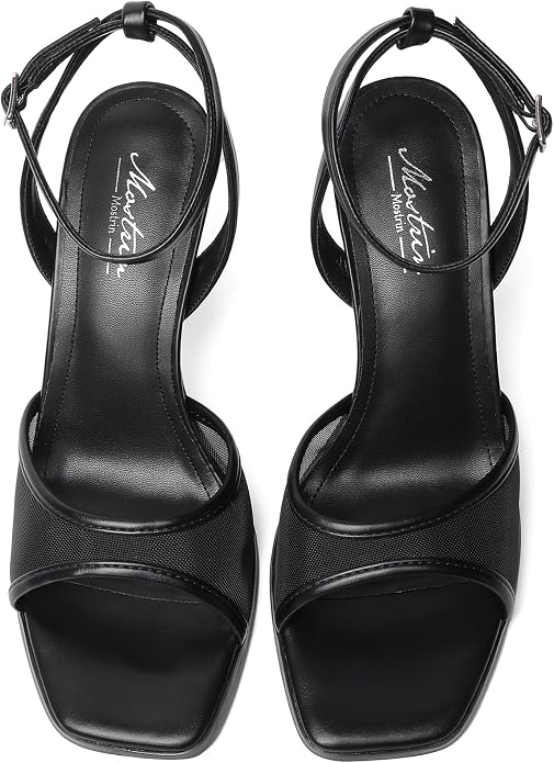 Mostrin Strappy Heels for Women Square Open Toe Lace Up Heeled Sandals Ankle - Image 8