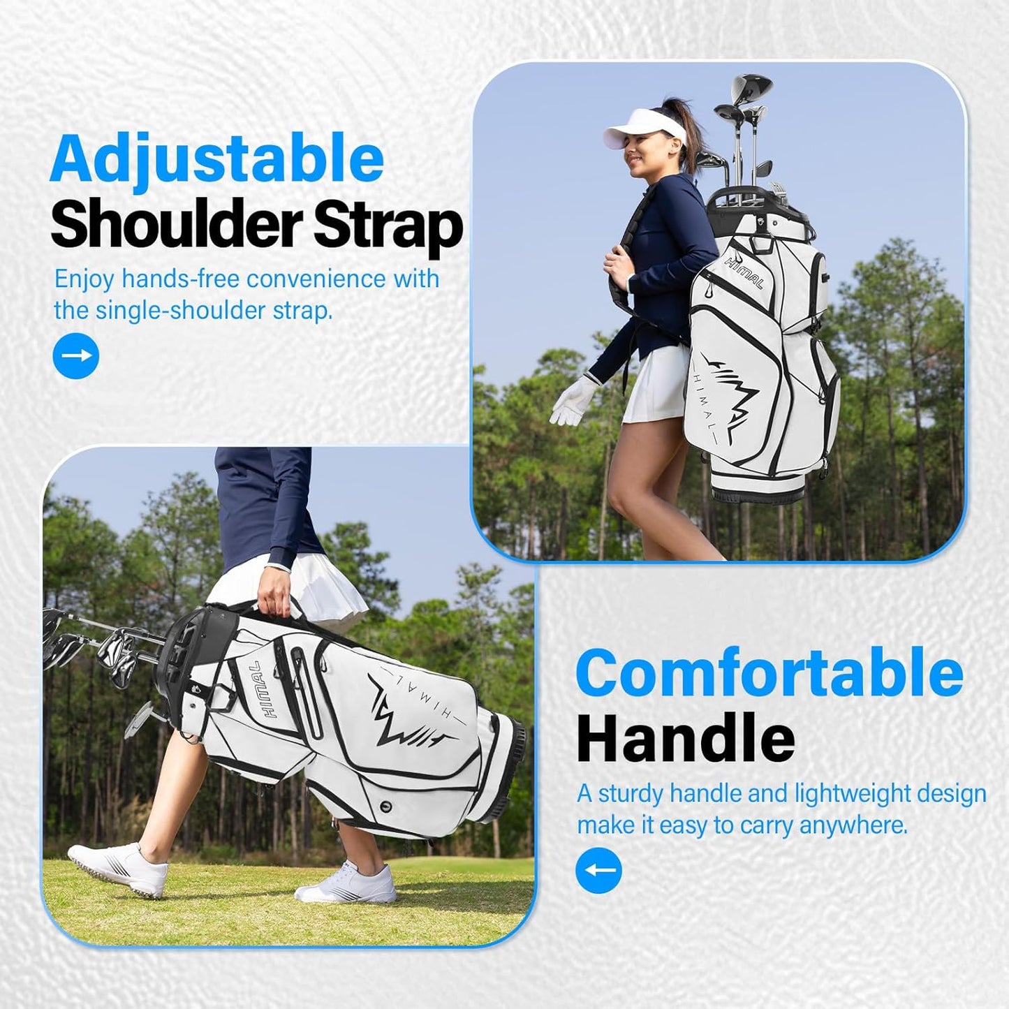 14-Way Golf Cart Bag, Full Length Premium Golf Bag for Men with Cooler Pocket, Handles and Rain Cover