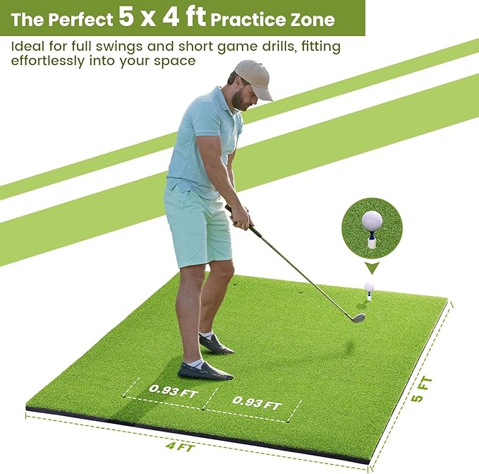 Golf Mat, 5x4ft/6x4ft Large Golf Hitting Mats - Image 4