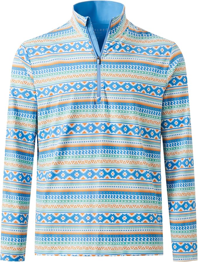 M MAELREG Quarter Zip Golf Pullover Men Dry Fit Long Sleeve Performance Wicking by MAELREG