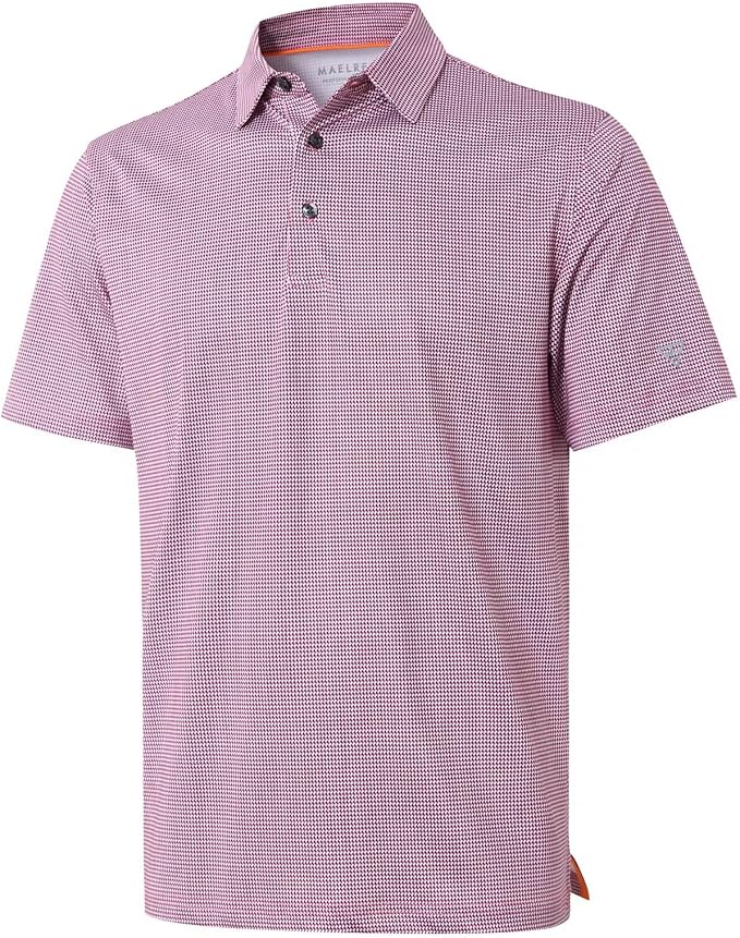 Golf Shirts for Men Dry Fit Short Sleeve Print Performance Moisture Wicking by MAELREG
