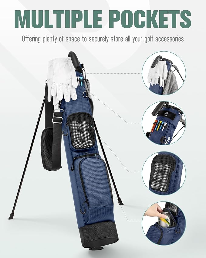 Golf Stand Bag, Lightweight Par 3 Golf Bag Holds Up to 7 Clubs - Image 3