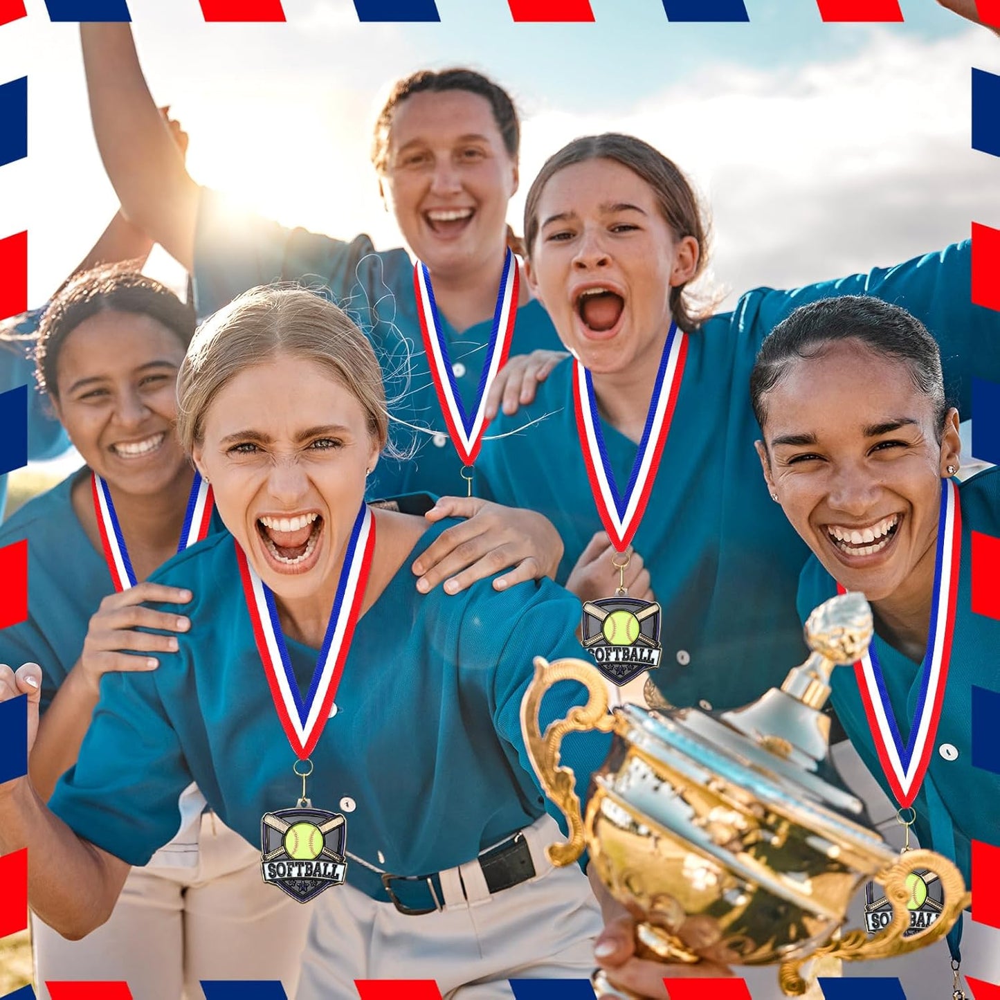 10/20 /30/40 Pcs Award Medals Bulk Sports Medals with Neck Ribbons 2.4 Inch Winner Award Trophy Prize Gift for Sports Themed Party Favors Tournaments School Match