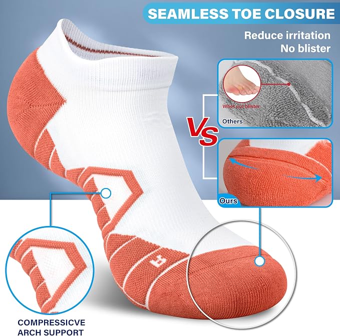 Hylaea Athletic Running Socks Cushion Padded Moisture Wicking Low Cut - Image 2