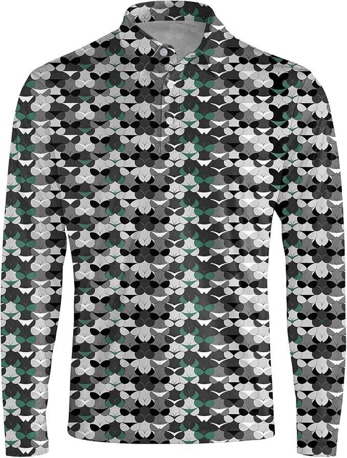 Men's Long Sleeve Golf Shirt Quick Dry 3 Button Work Fishing Outdoor Casual - Image 3