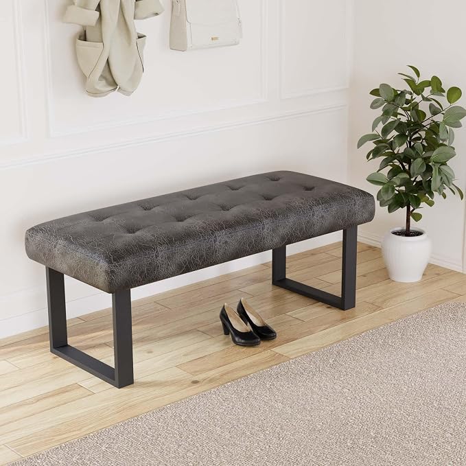 JIEXI 45.3'' Upholstered Quality Cloth Fabrics Bench - Image 2