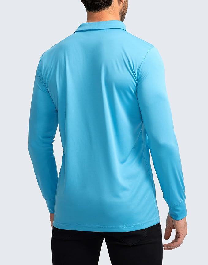 Men's Polo Shirt Long Sleeve Golf Shirts Lightweight UPF 50+ Sun Protection - Image 2