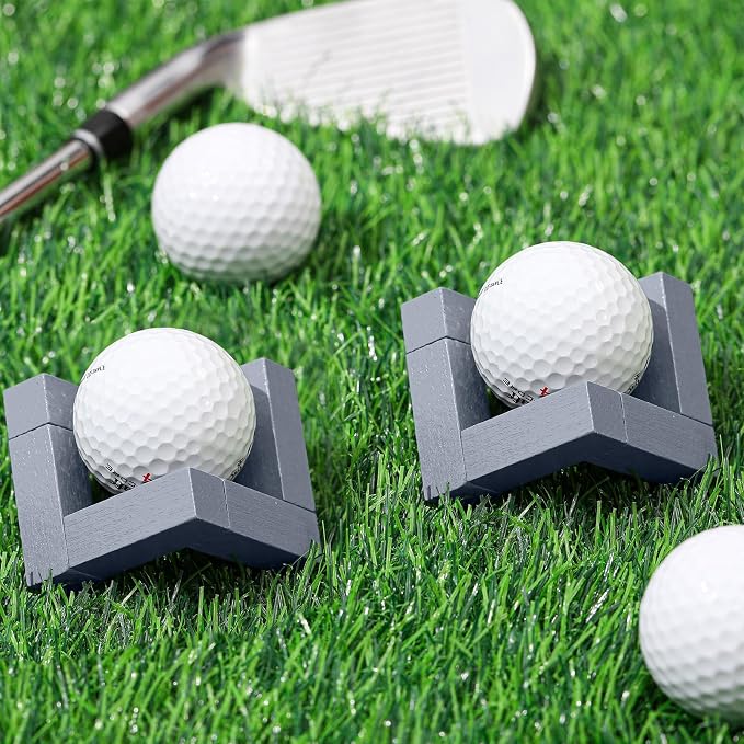 3 Pack Golf Ball Display Stand 1.97 Inch Wooden Golfball Display Case Grey - Image 5