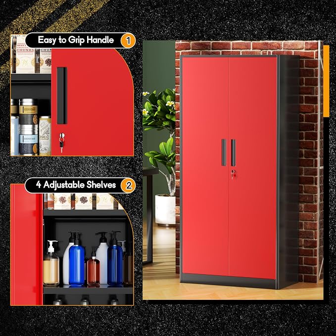 Greenvelly Metal Garage Storage Cabinet - Image 3