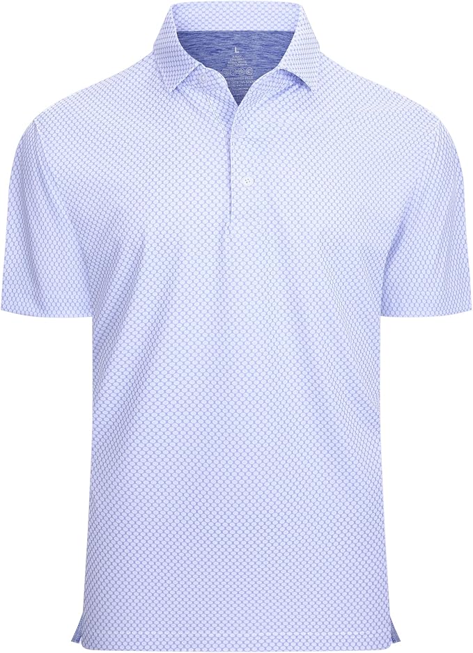 Alex Vando Mens Golf Shirt Moisture Wicking Classic Print Golf Shirts by AlexVando