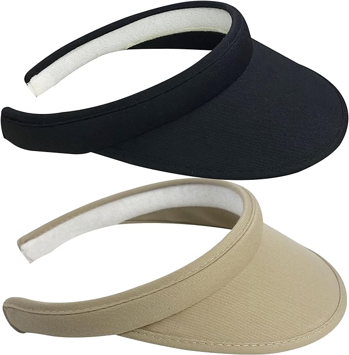 2 Pack Sun Visor Hats Women Men Clip On Wide Brim Visors Hat Outdoor Sports by kejea