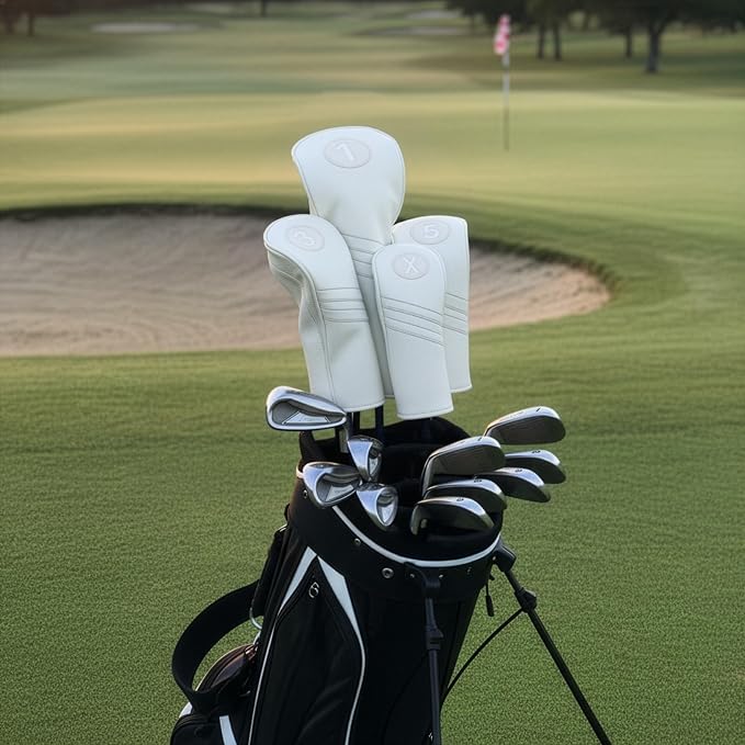ProActive Sports Vintage Golf Club Head Covers | Classic Leather Look - Image 2