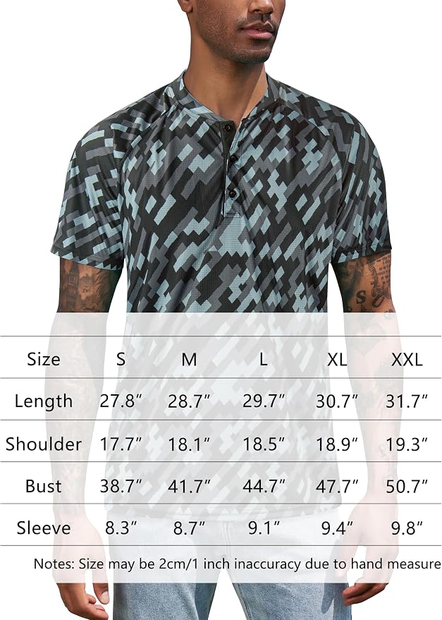 TAPULCO Mens Collarless Golf Shirts Short Sleeve Dry Fit Stretch Casual - Image 7