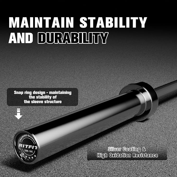 RITFIT 7FT Olympic Barbell for Strength and Weightlifting Training - Image 4