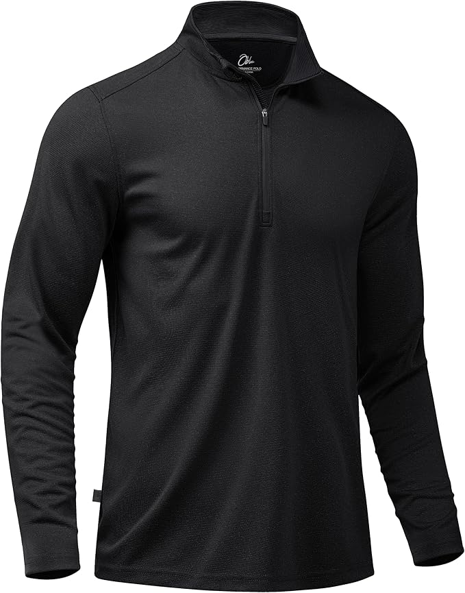 Obla Golf Quarter Zip Pullover for Men Mock Neck Sweatshirt Lightweight Sun by OBLA