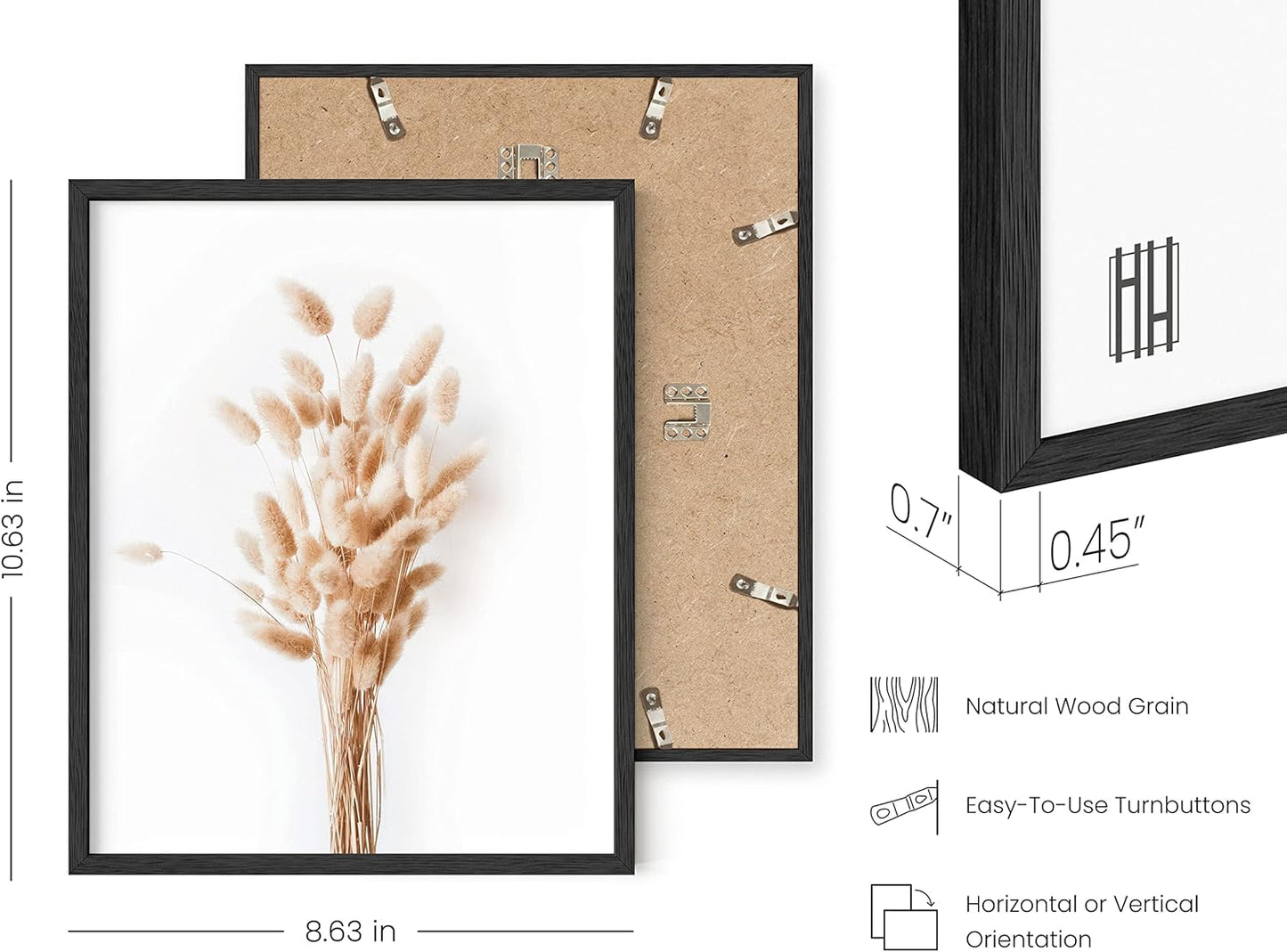 HAUS AND HUES Flower Wall Decor - Set of 4 Floral Wall Art, Framed Flower Paintings, Floral Pictures, Frameable Botanical Posters (8x10, Black Frame)