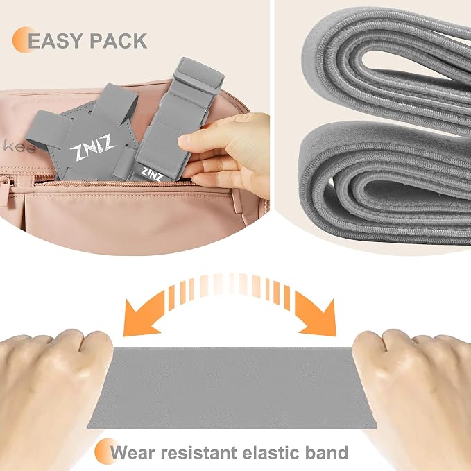 2-Pack High Elastic Luggage Strap Adjustable Travel Bag Belt Bungees - Image 3
