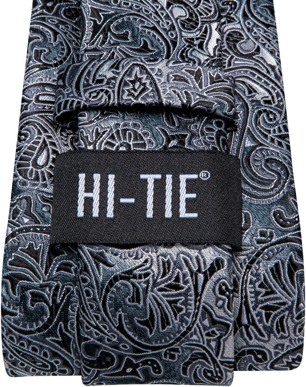 Hi-Tie Men 63inches Tie Set Extra Long Necktie Paisley Tie Pocket Suqare Cufflinks Big and Tall Men Tie