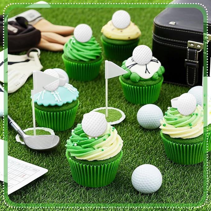 Honeydak 48 Pcs Golf Sport Cupcake Rings Toppers Decoration Sport Ball Theme - Image 3