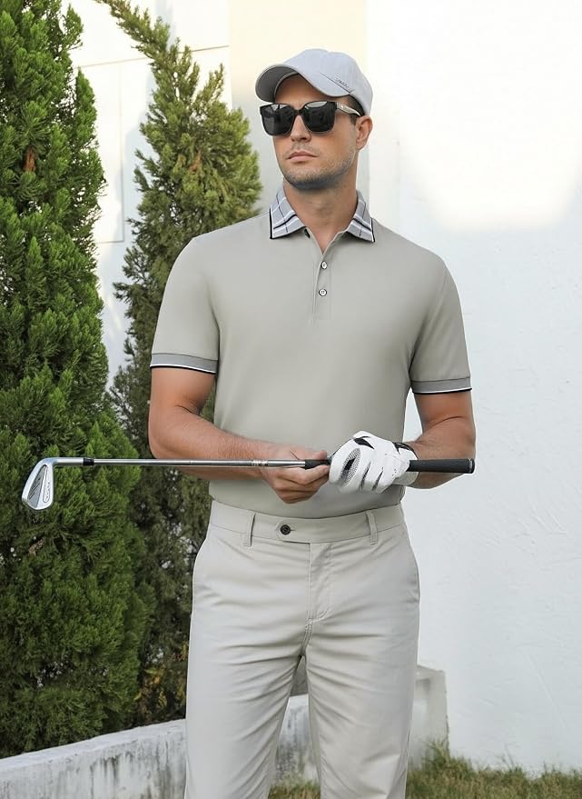Alex Vando Mens Golf Shirts Moisture Wicking Quick-Dry Short Sleeve Fashion - Image 5