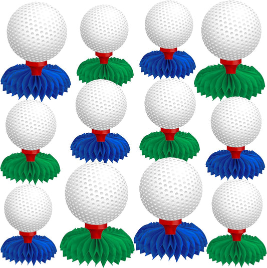 9Pcs Golf Ball Honeycomb Centerpieces Golf Ball Party Decorations Golf Birthday Party Table Centerpieces for Golf Theme Sport Party Baby Shower Supplies