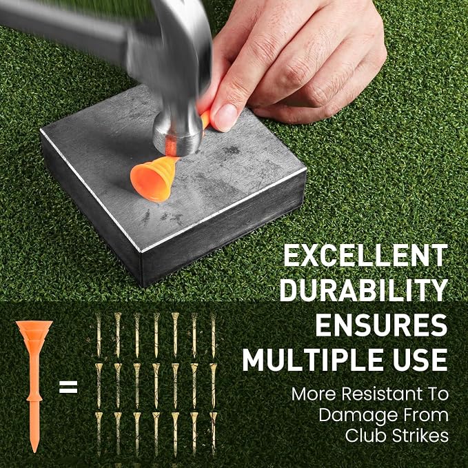 FINGER TEN Unbreakable Golf Tees Plastic 3 1/4 inch Value 50/100 Pack, Low - Image 3