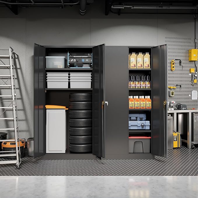 Pataku 71'' Metal Storage Cabinet, Garage Storage Cabinet - Image 9