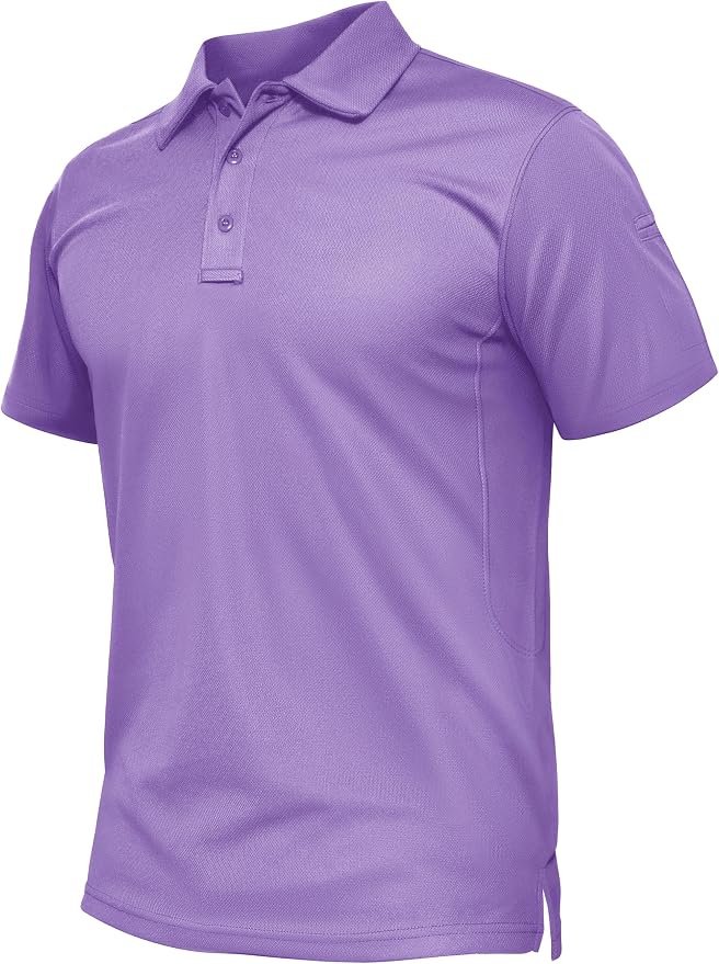 TACVASEN Mens Polo Shirt Short Sleeve Tactical Performance Collared Work Golf by TACVASEN