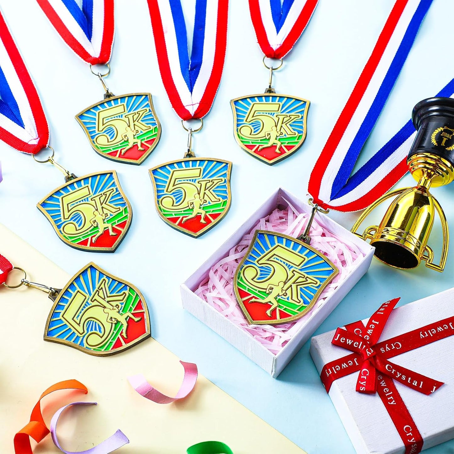 10/20 /30/40 Pcs Award Medals Bulk Sports Medals with Neck Ribbons 2.4 Inch Winner Award Trophy Prize Gift for Sports Themed Party Favors Tournaments School Match
