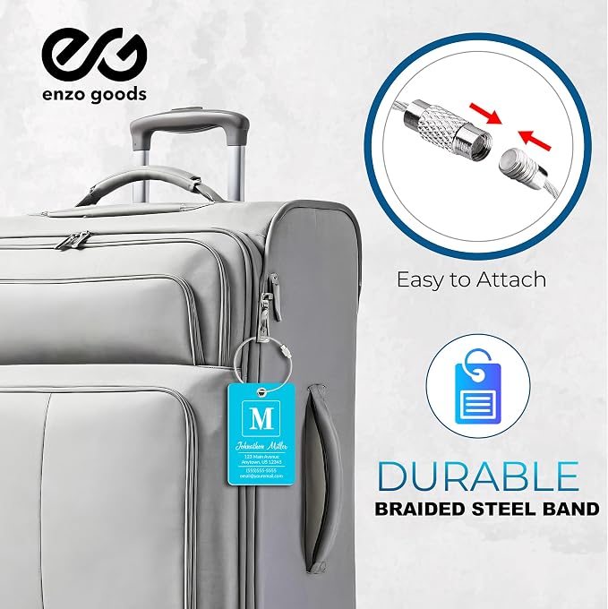 Personalized Luggage Tag | 6 Pack | Custom Luggage Tags - Image 9