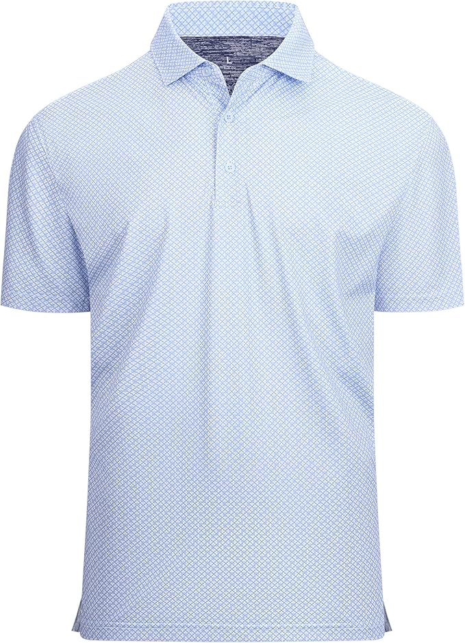 Alex Vando Mens Golf Shirt Moisture Wicking Classic Print Golf Shirts by AlexVando