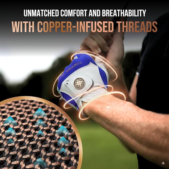 Copper Tech Golf Gloves Men Right Handed Golfer or Left Handed Golfer | Copper - Image 4