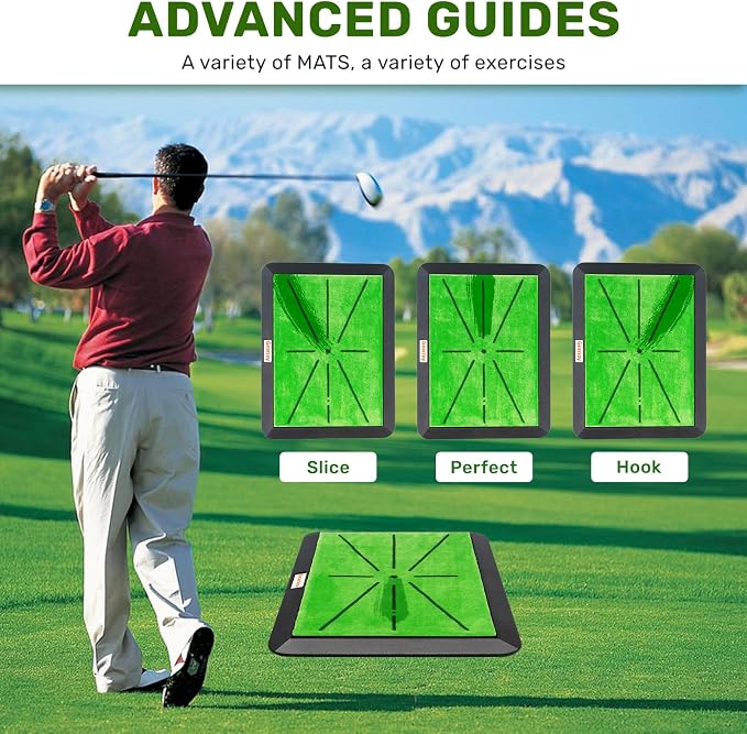 Golf Hitting Mat with Instant Swing Path Feedback & 3 Replaceable Golf Practice - Image 4