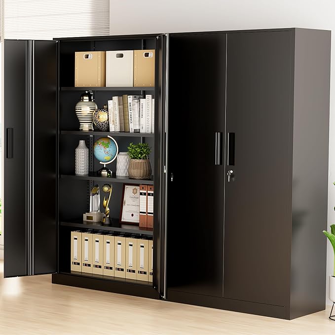 Greenvelly Metal Storage Cabinet, Lockable Garage Storage Cabinets - Image 8