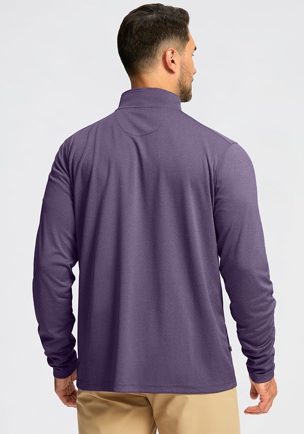 Obla Golf Quarter Zip Pullover for Men Mock Neck Sweatshirt Lightweight Sun - Image 3