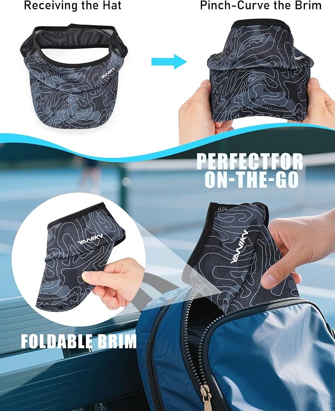 Sports Sun Visor Hats for Women Men Lightweight Breathable Cooling Stretchy - Image 4