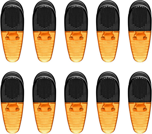 10 Magnetic Memo Holders Set - Large Clip, Plastic - TOrange