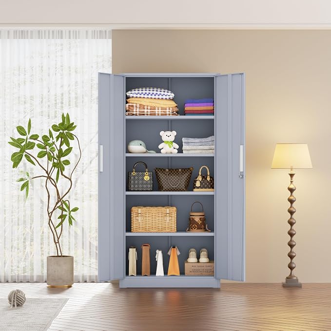 INTERGREAT Metal Storage Cabinet, Tall Metal Cabinet - Image 9