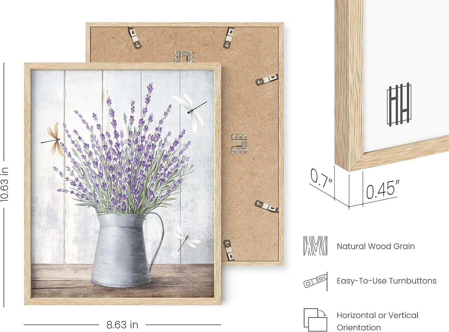 HAUS AND HUES Flower Wall Decor - Set of 4 Floral Wall Art, Framed Flower Paintings, Floral Pictures, Frameable Botanical Posters (8x10, Beige Frame)