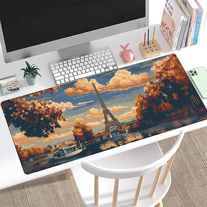 Paris Eiffel Gaming Mouse Pad, Office Desk Mat, Anti-Slip Rubber Base Cool - Image 2