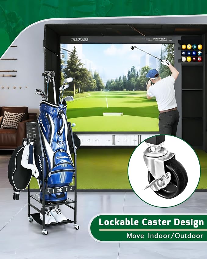 Mythinglogic Golf Bag Storage Organizer, Extra Large Golf Storage Stand - Image 4