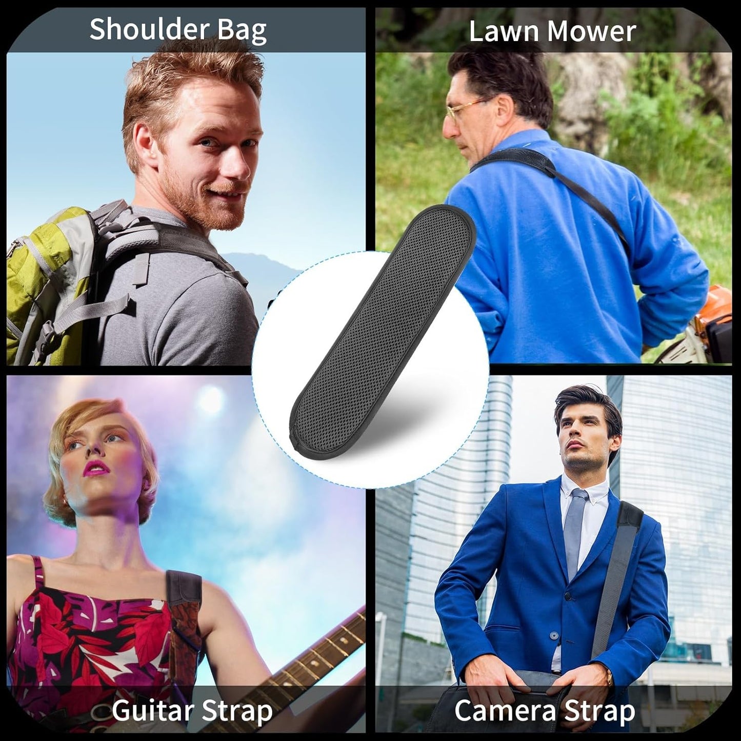 2 Pack Thick Shoulder Strap Pad, Universal Replacement, Detachable, Relieves Shoulder Pain (Sandwich Mesh - Sapphire Blue)