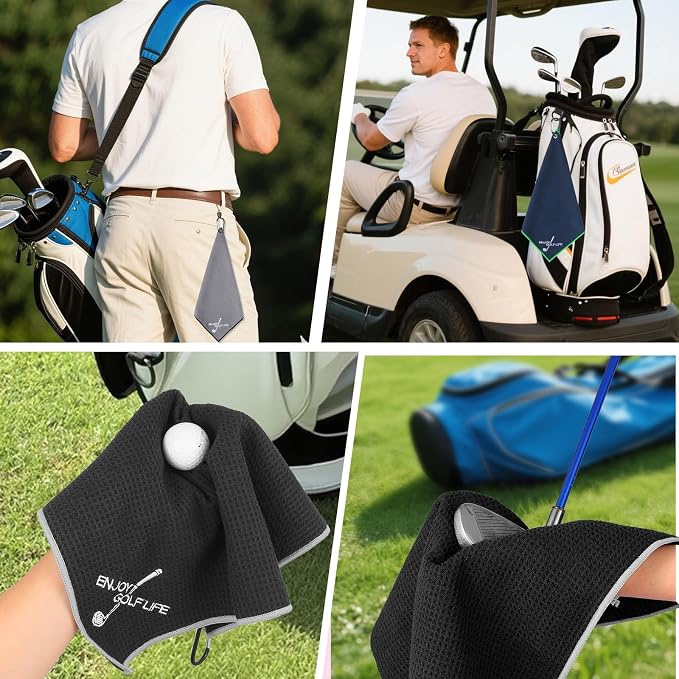3 Pack Golf Towel, Top-Tier Microfiber Super Absorbent Golf Towels - Image 6