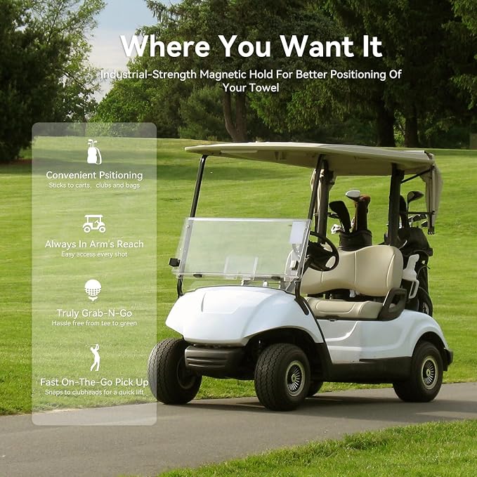 Magnetic Golf Towel with Clip and Cleaning Pocket -Premium Ultra Absorbent and - Image 3
